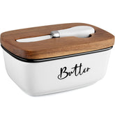 ALELION ceramic butter dish with lid keeps butter fresh at room temperature.