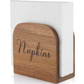 ALELION napkin holder in acacia wood with natural grain for table decor