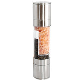 Alfa Torque all-in-one salt and pepper grinder set in stainless steel for table-ready seasoning.