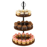 Alffun 3-tier wooden cupcake stand offers a stable dessert display.