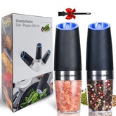 Alicedreamsky gravity electric grinder front view for easy one-handed seasoning.