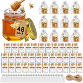 Aliggbent hexagon honey jar with dipper for an elegant wedding favor idea