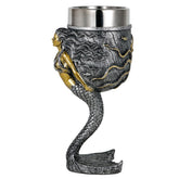 alikiki Fantasy Mermaid Octopus wine goblet featuring mermaid and octopus scene for elegant entertaining.