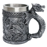 alikiki Medieval Dragon Mug exterior with dragon motif for fantasy gatherings.