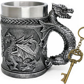 alikiki Medieval Dragon Mug front view with dragon relief, ideal for collectors