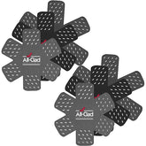 All-Clad pot protectors with star-pattern cover protecting cookware.