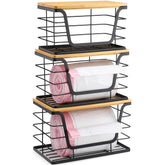 ALOECO stackable bin small with lid for compact pantry storage and easy bag access.