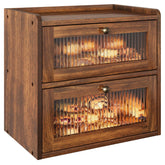 Alpeir double-layer bread box with acrylic window preserves freshness on counter