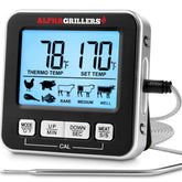 Alpha Grillers meat thermometer digital display provides precise temperature readouts.