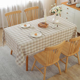 Alsoo checkered tablecloth with tassels drapes softly and resists wrinkles for dinner