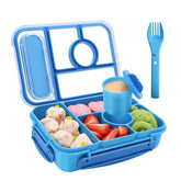 Amathley bento box blue five compartments for balanced meals on the go