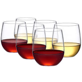Amazing Abby Cindy 14oz unbreakable Tritan wine glasses outdoors by poolside.