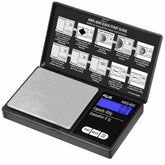 American Weigh Scales pocket scale with 0.1 g precision and clear LCD display.