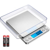 AMIR digital kitchen scale front view with compact stainless steel platform for precise measuring.