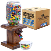 AMISH VALLEY PRODUCTS handcrafted candy dispenser with glass jar on display