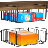 AmonHouseware hanging under-shelf basket, front view, space-saving cabinet solution.