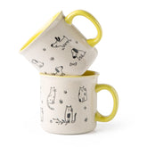 AmorArc 22oz yellow mug set with two large mugs for daily coffee
