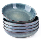 AmorArc ceylon blue 8.5-inch pasta bowls set 6, ideal for family meals