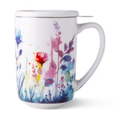 AmorArc tea mug with infuser and lid front view for easy brew