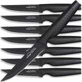 Amorston 8-piece steak knives with stainless blades for precise cuts