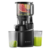 AMZCHEF juicer with a wide 5-8 inch feed chute for fast whole-fruit juicing.