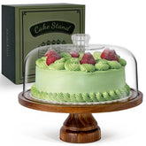 ANBOXIT cake stand with dome lid showcases desserts while keeping them fresh.