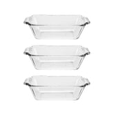 Anchor Hocking glass bread pan in oven for even browning and simple cleanup.