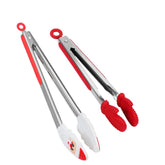 ANDGELOO Kitchen Tongs 9-inch stainless steel handle for sturdy grilling control.