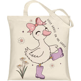 Anellyee Silly Goose canvas tote bag with playful print for everyday use