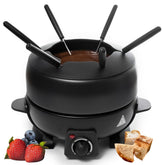 Angora Brands electric fondue pot front view highlighting 2L capacity for sharing