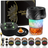 ANITEHI electric whiskey smoker kit in action with USB recharge for flame-free flavor.