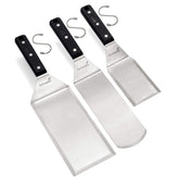Anmarko pancake flipper on stainless steel spatula set for large griddles.
