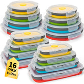 Annaklin collapsible containers in mixed rectangular and round shapes for organized storage.