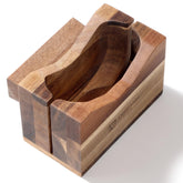 Annie & Mia Design premium acacia wood bagel slicer with natural grain for clean slices