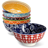 Annovero 10oz ice cream bowls with colorful patterns for vibrant desserts.