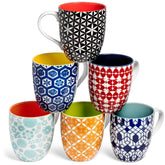 Annovero large coffee mug set 6 pack shot highlights durable porcelain for daily use.