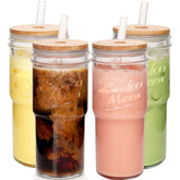 ANOTION 24oz mason jar cup with lid and straw for on-the-go hydration.