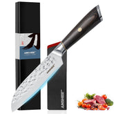 Anshee 5-inch santoku knife blade for precise vegetable slicing and control.