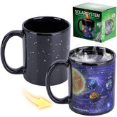 Antner heat-changing mug front view shows space-themed design for daily coffee rituals