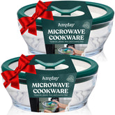 Anyday 2-pack glass storage with vented lids for safe, plastic-free reheating.