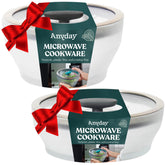 Anyday 4-pc microwave cookware with glass lids for quick reheating