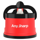 AnySharp powergrip suction base anchors securely for safe, hands-free sharpening.