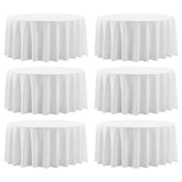 Aocoz round tablecloth 120-inch white adds clean elegance to event tables.