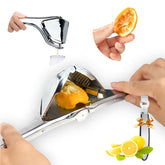 Aoocan stainless steel lemon squeezer folded for compact storage and travel-ready use.