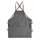 Aoomzoon canvas apron front view showing durable 16oz fabric and clean design for busy kitchens