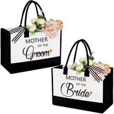 Aoriher mother of bride tote bag front view, wedding day accessory