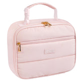 Aosbos pink insulated lunch bag front view with chic quilted design for stylish work meals