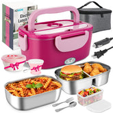 AOSION electric lunch box pink set, ideal for hot meals on the go.