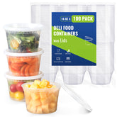 AOZITA 100-count deli containers with airtight lids for fresh, portable meals.