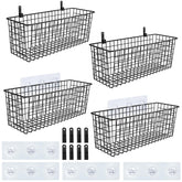 AOZITA 4-piece extra-large wall baskets for organized pantry storage.